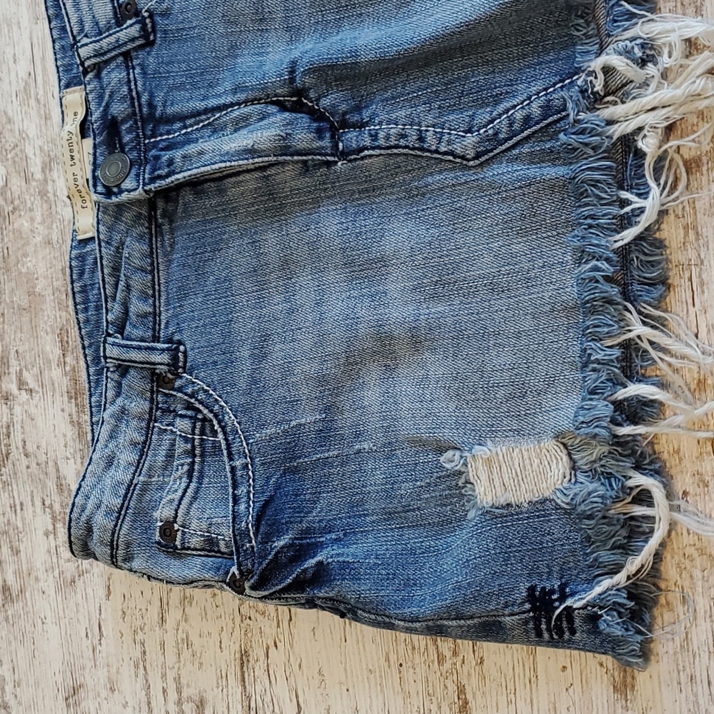 Denim mini skirt size 27 Distressed Frayed - Picture 3 of 7